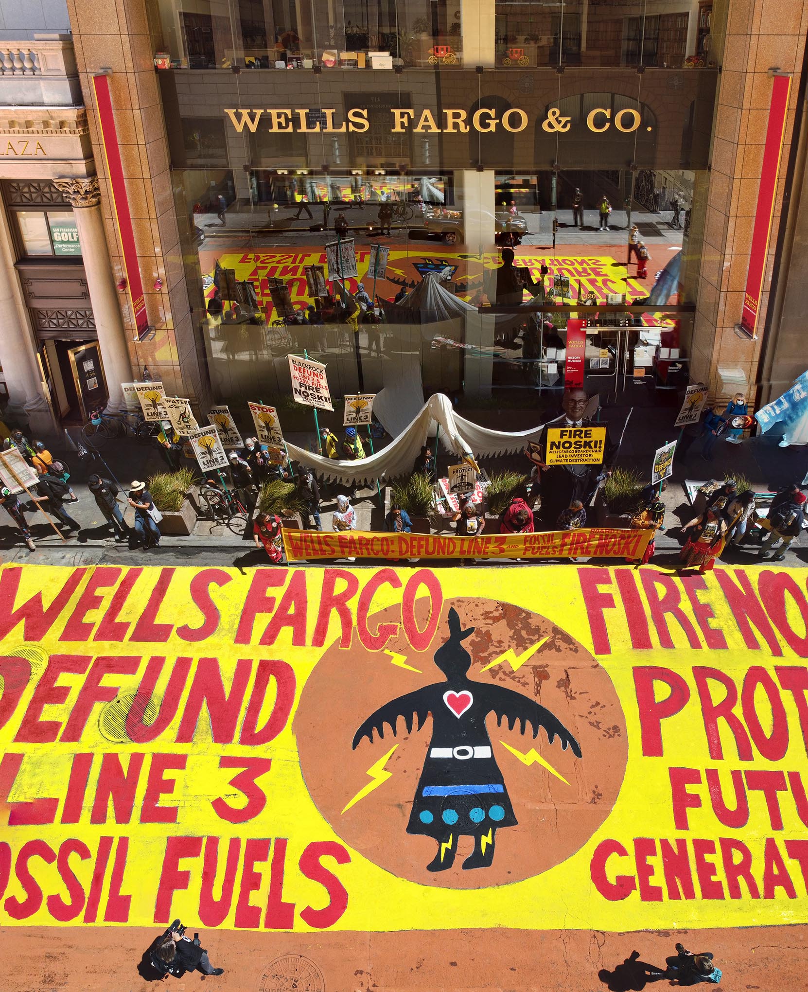 Wells Fargo: Defund Line 3 Mural Action:April 9th, 2021